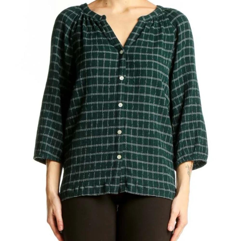 J. Jill Green Button Down Shirt Relaxed Fit
